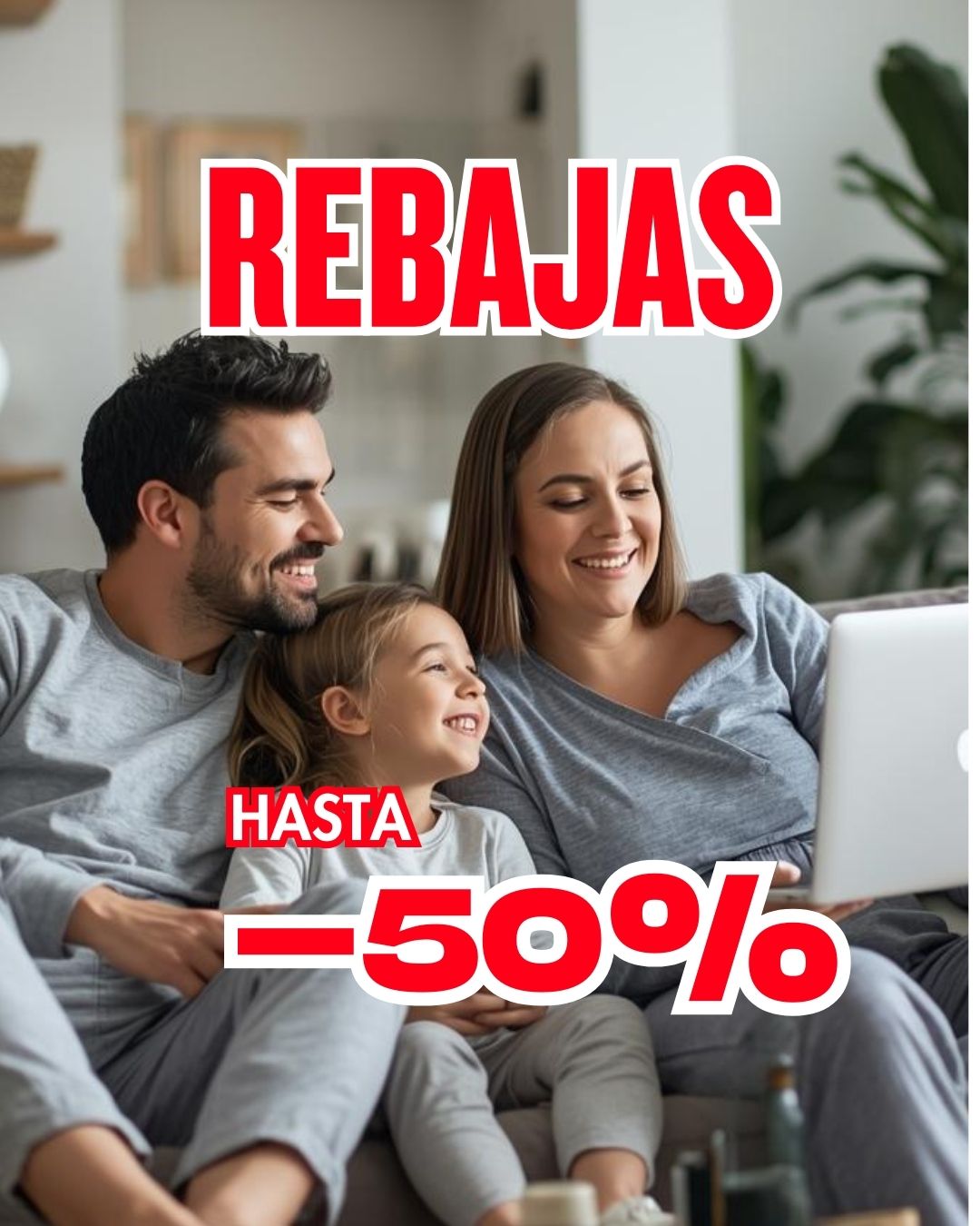 familia con oferta de muebles black  friday AKASA IN BLACK